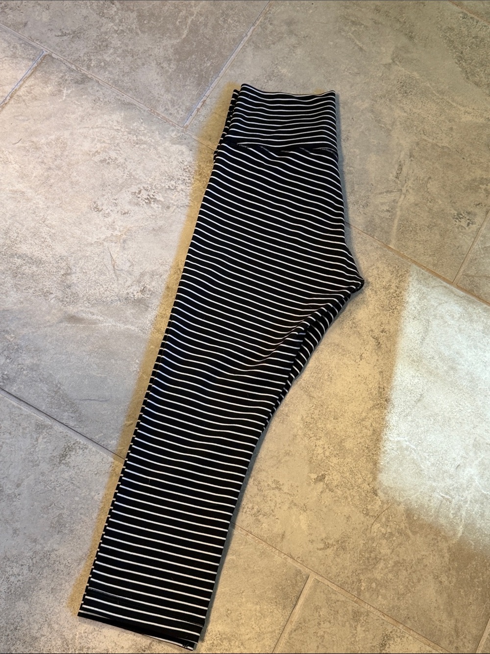 lululemon athletica Black & White Striped Kids Leggings